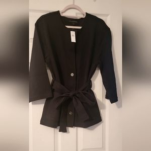 Banana Republic Black Button-Up Jacket with Belt